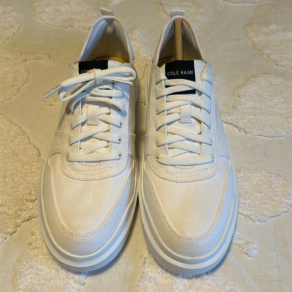 Brand new without box Cole Haan white canvas grand 360 women’s sneakers. 9 1/2.